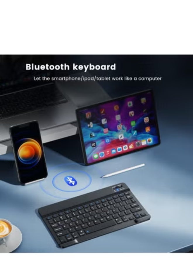 GULFLINK Wireless Bluetooth Rechargeable Keyboard, Multi-Device Universal Bluetooth Keyboard, Portable Keyboard, Suitable for iOS Android, Windows iPad, Tablets MacBook (Black) - Image 5
