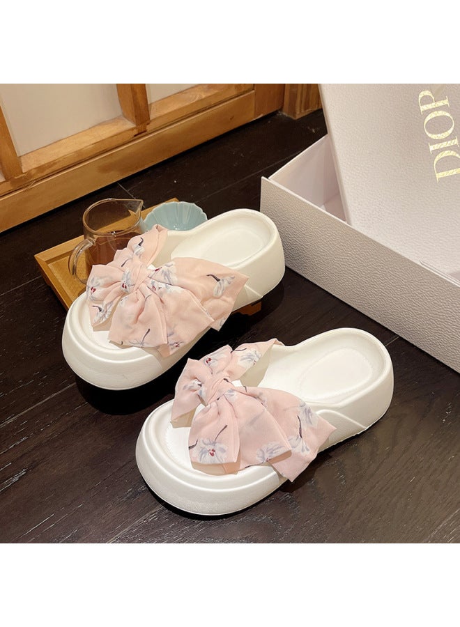 Fairy Style Thick Bottom Eva Sandals Summer Beach Vacation Exterior Sandals And Slippers Small Height Increasing Soft Bottom Slippers