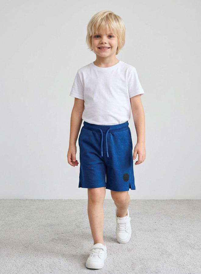 Take Two Boys Medium Blue Graphic Print Pocket Detail Shorts By Juniorloom - Image 4