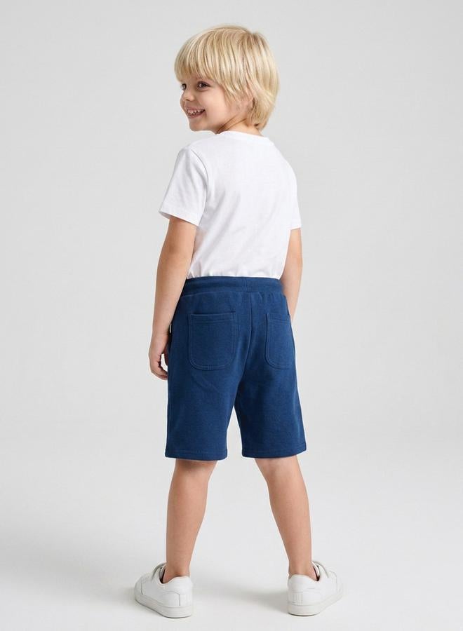 Take Two Boys Medium Blue Graphic Print Pocket Detail Shorts By Juniorloom - Image 3