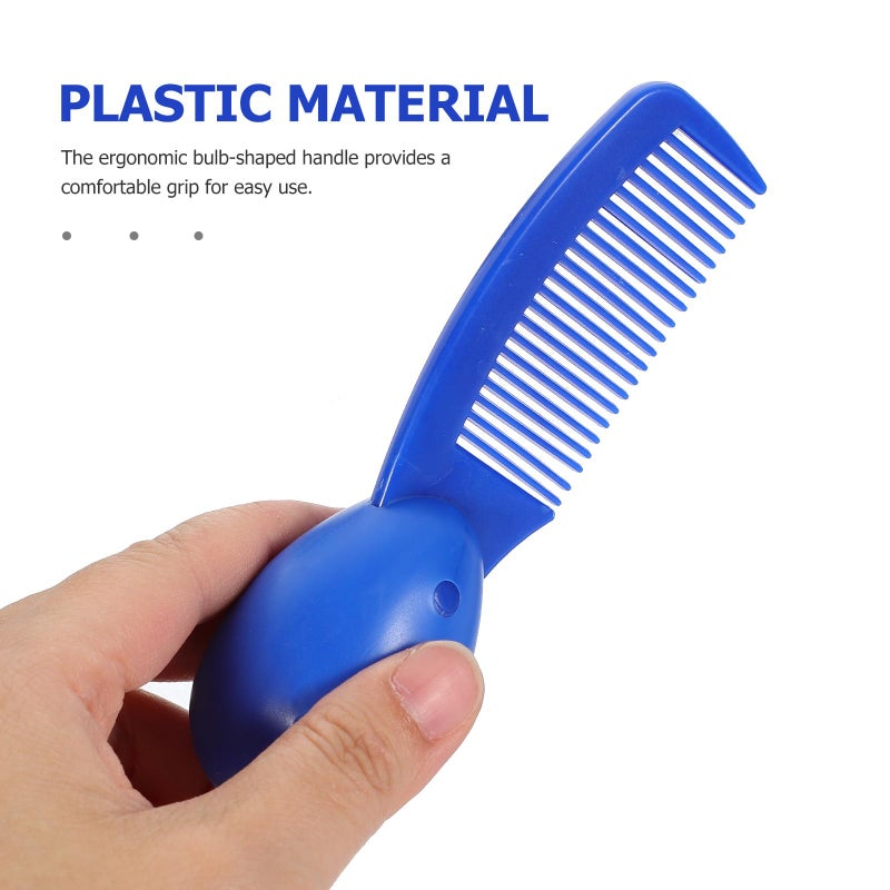 3 Pcs Short Handle Detangling Hair Combs Travel Size Black Bulk Set - Image 5