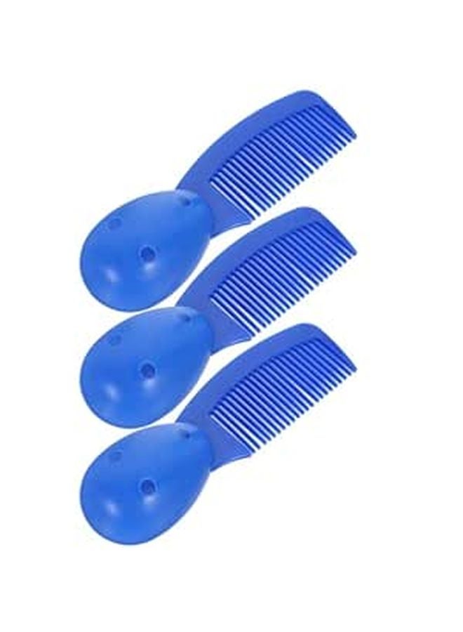 3 Pcs Short Handle Detangling Hair Combs Travel Size Black Bulk Set - Image 1