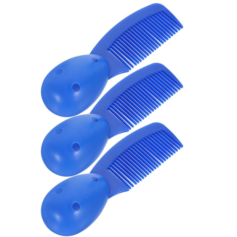3 Pcs Short Handle Detangling Hair Combs Travel Size Black Bulk Set - Image 2