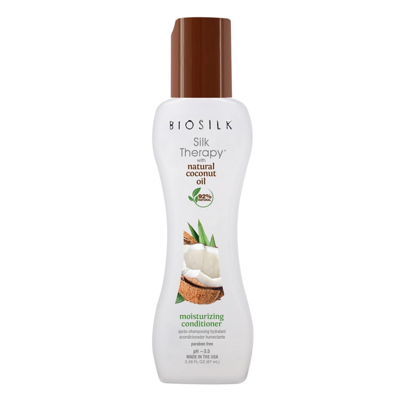 BioSilk Silk Therapy with Natural Coconut Oil Moisturizing Conditioner, Nourishing & Helps Eliminate Frizz, Sulfate, Paraben & Cruelty-Free, 2.26 Oz - Image 1