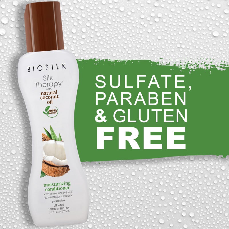 BioSilk Silk Therapy with Natural Coconut Oil Moisturizing Conditioner, Nourishing & Helps Eliminate Frizz, Sulfate, Paraben & Cruelty-Free, 2.26 Oz - Image 5