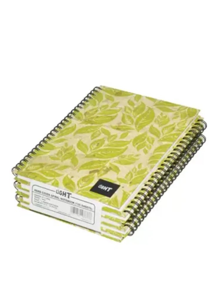 Light 5-Piece Light Spiral Hard Cover Notebook, Single Ruled (100 Sheet) A5 Size - LINBSA51509 