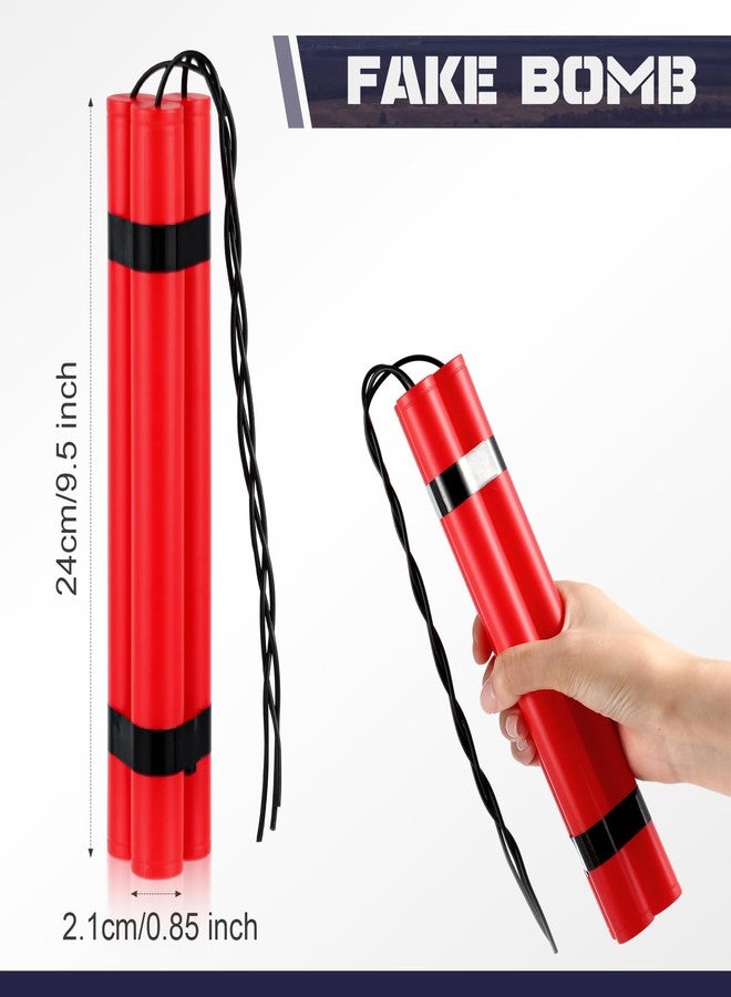 Sratte 6 Fake Dynamite Stick, Red TNT Stick, Fake Toy Weapons Realistic Plastic Pretend Bomb Toys, Army Bundle Bomb Toy for Film Prop Prank Kids Adult - Image 2