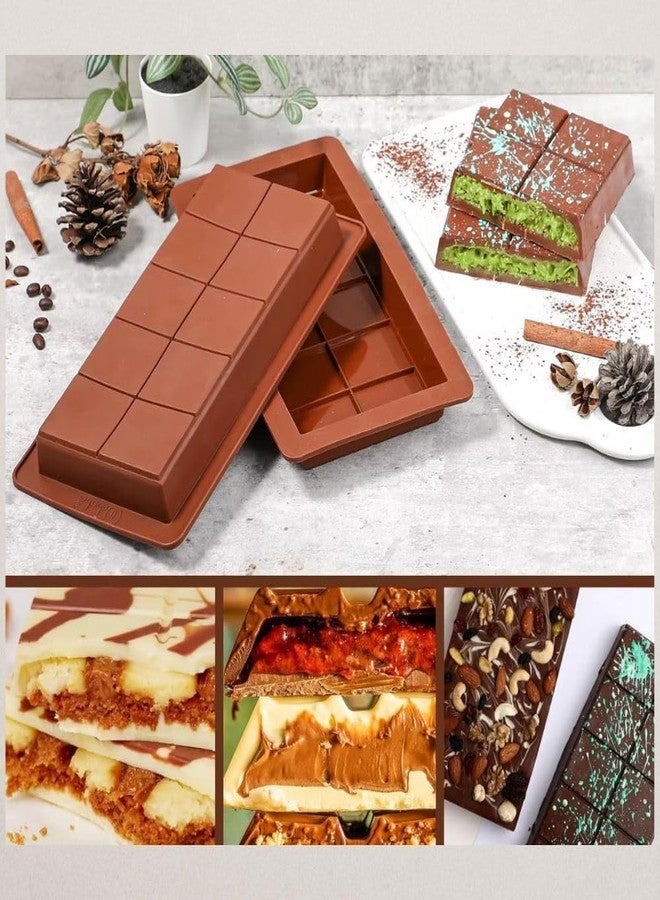 Skytail 4pcs Deep Kunafa Chocolate Bar Moulds Non-Stick Break Apart Food Grade Silicone Thick Candy Molds for Knafeh Dubai Pistachio Kunafa Chocolate Bar Snacks Chocobar Chocolate Molds - Image 4