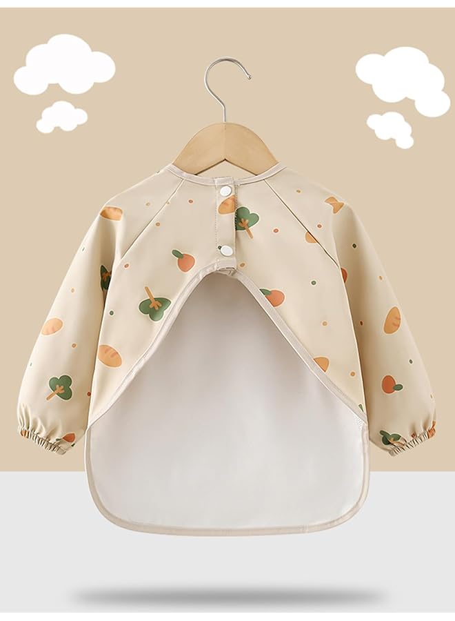 يو-هومي مريلة بأكمام طويلة، مريلة للأطفال للتغذية والتسنين، مريلة مقاومة للماء للأطفال الصغار، مريلة بأكمام كاملة، مريلة للأطفال لتناول الطعام للأولاد والبنات مع جيب لالتقاط الطعام، سهلة التنظيف وقابلة للغسل - Image 5