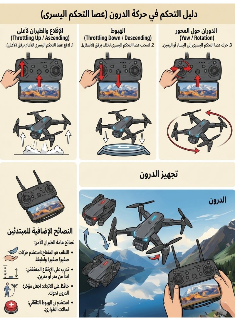 عام طائرة درون بكاميرا مزدوجة 4K – تحكم عبر التطبيق – واي فاي – شحن USB - Image 4