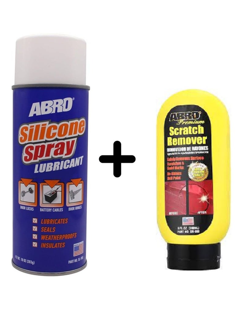 Abro Abro SR-800 Premium Scratch Remover 240ml + Abro Silicone Spray for Battery Cable Lubrication 283ml - Image 1