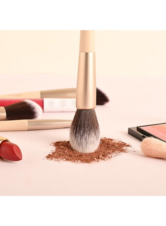 Milagro Beauty Powder Blush Brush 04, Precise Dome Shaped For Precise Application | Soft Vegan Synthetic Bristles | Easy Grip Wooden Handle & Metal Ferrule | Ideal For Flawless Blush, Bronzer, Powder Application - Image 4
