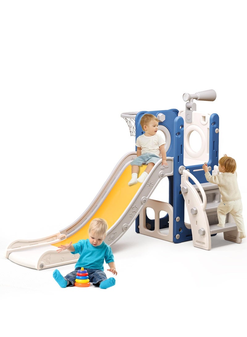 XiuWoo Toddler Slide, Kids Slide Playset for Toddler, Indoor Outdoor Slide Toddler Playset with Ball & Hoop, Storage Space and Non-Slip Steps, Gift for Boys and Girls 1-3 Years - Image 1