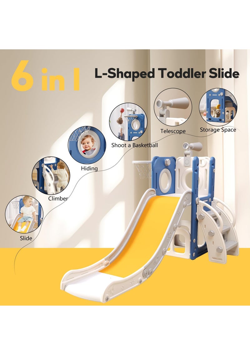 XiuWoo Toddler Slide, Kids Slide Playset for Toddler, Indoor Outdoor Slide Toddler Playset with Ball & Hoop, Storage Space and Non-Slip Steps, Gift for Boys and Girls 1-3 Years - Image 2