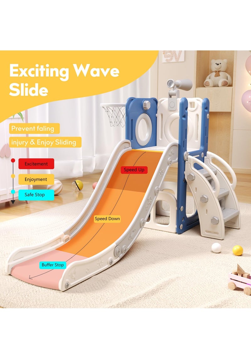 XiuWoo Toddler Slide, Kids Slide Playset for Toddler, Indoor Outdoor Slide Toddler Playset with Ball & Hoop, Storage Space and Non-Slip Steps, Gift for Boys and Girls 1-3 Years - Image 3