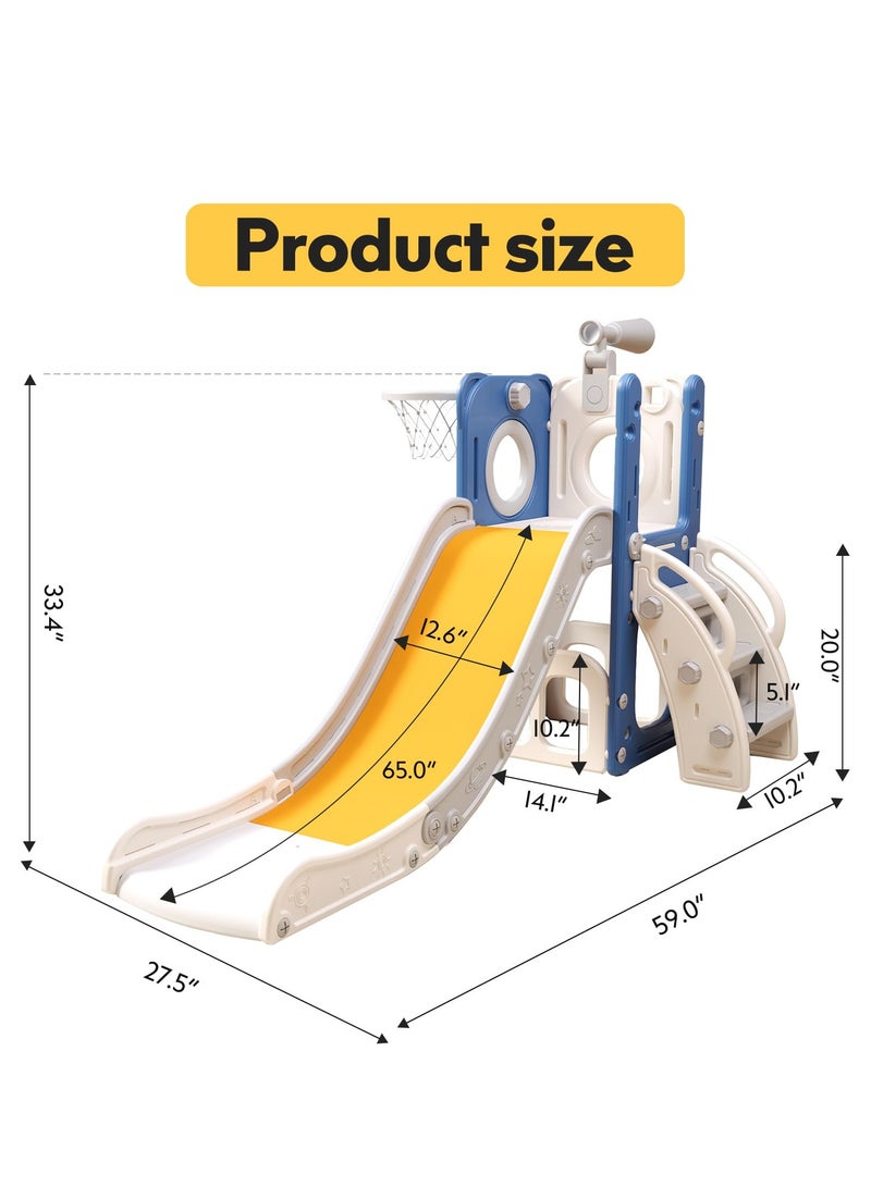 XiuWoo Toddler Slide, Kids Slide Playset for Toddler, Indoor Outdoor Slide Toddler Playset with Ball & Hoop, Storage Space and Non-Slip Steps, Gift for Boys and Girls 1-3 Years - Image 5