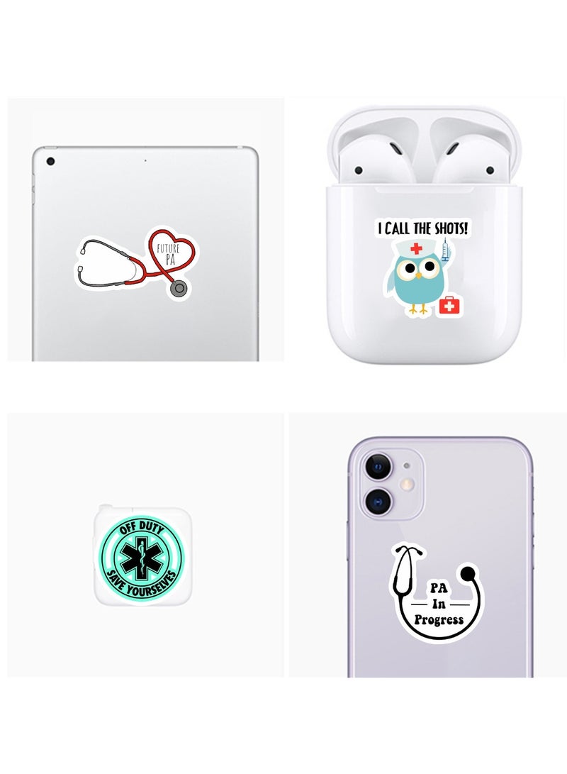 قوس قزح أورينبو 50 قطعة من ملصقات معدات العلوم الطبية، ملصقات فينيل مقاومة للماء لسماعة الطبيب والممرضة، ملصقات تشريح أعضاء جسم الإنسان، ملصقات لزجاجات المياه، والكمبيوتر المحمول، والأمتعة، والكوب، والكمبيوتر، والهاتف المحمول، ولوح التزلج - Image 4