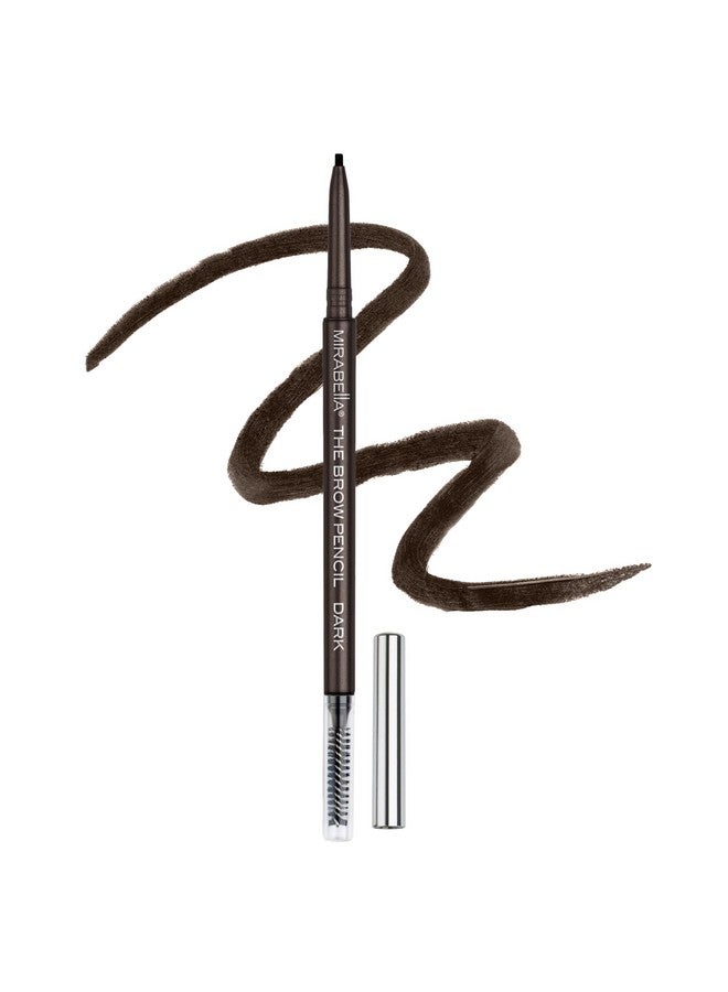 Mirabella Ultra Fine Brow Pencil, Anti-Chip Waterproof Eyebrow Pencil - Smudgeproof, Blendable & Retractable Eyebrow Pencil to Define and Fill In Brows Naturally - Dark - Image 1