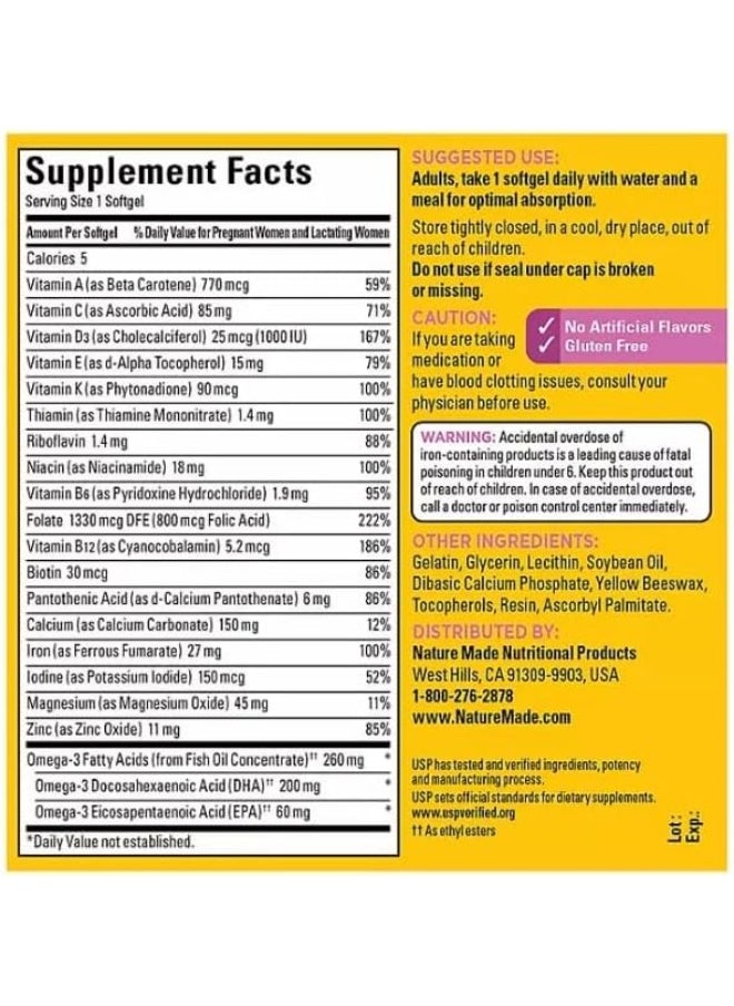 Nature Made Prenatal + Dha 200 Mg Multivitamin Softgels 150 Ct  - Image 1