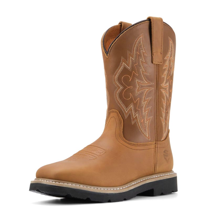 SUREWAY Men's Western Cowboy Boots-Soft Toe,Waterproof Square Toe Work Boots for Men,Extremely Comfortable Durable Proved,Superior Oil/Slip Resistant,Thicker Leather,Rubber Sole,Work Boots/Shoes With - Image 1