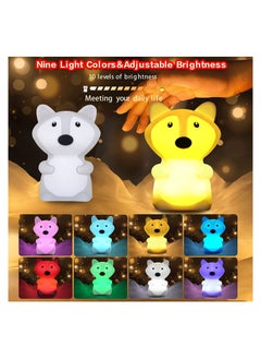 SYOSI Kids Night Light Fox Silicone Nursery for Baby and Toddler Squishy Room Animal Lights Girls Boys Kawaii Lamp Cute Lamps Bedroom  - Image 2