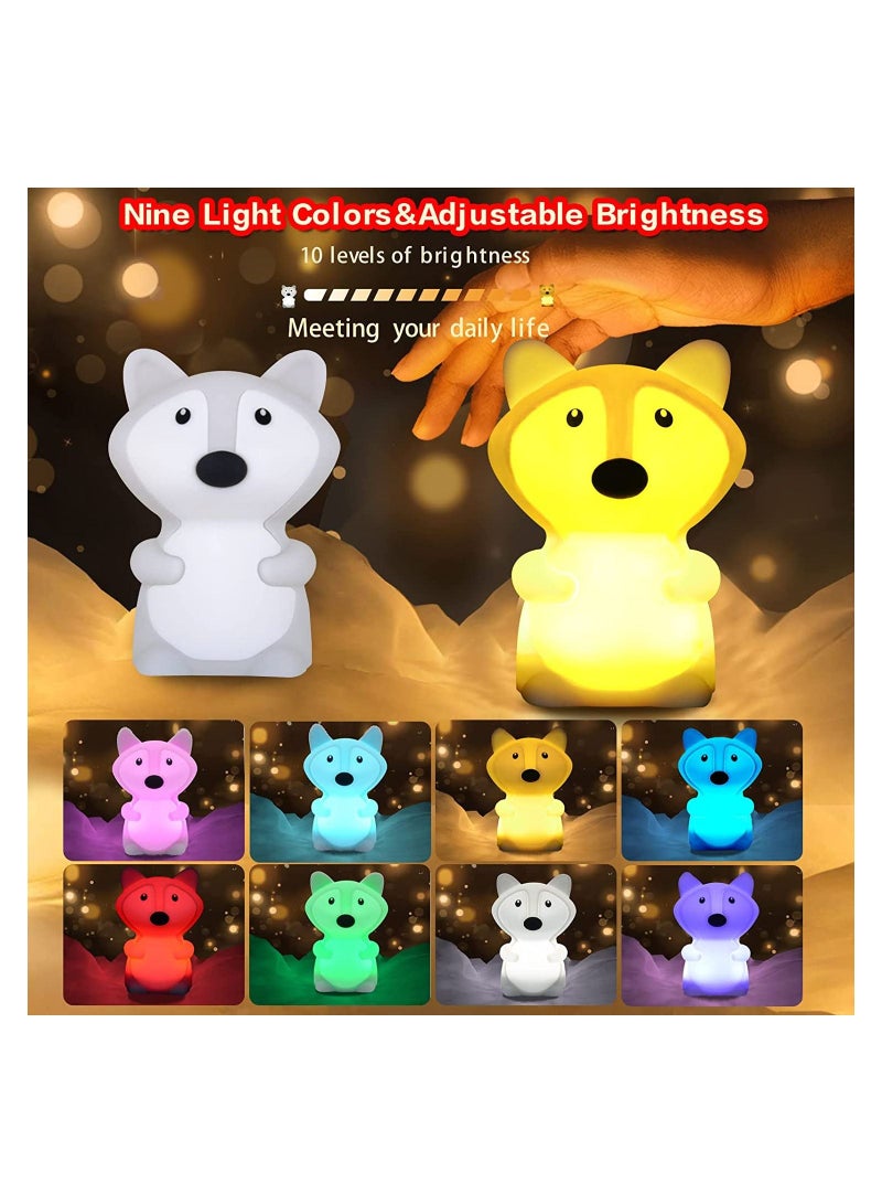 SYOSI Kids Night Light Fox Silicone Nursery for Baby and Toddler Squishy Room Animal Lights Girls Boys Kawaii Lamp Cute Lamps Bedroom  - Image 2