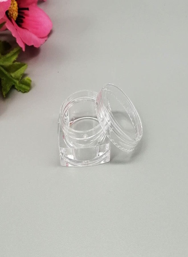 كوسيديا ٢٥ عبوة بلاستيكية مربعة شفافة فارغة سعة ٣ غرام، عبوات صغيرة لحفظ مستحضرات التجميل، مرطب الشفاه، البودرة، عبوات صغيرة بحجم ٠.١ أونصة، عبوات كريم صغيرة بأغطية شفافة، زجاجات سفر - Image 3