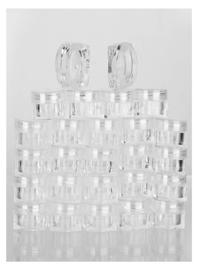 كوسيديا ٢٥ عبوة بلاستيكية مربعة شفافة فارغة سعة ٣ غرام، عبوات صغيرة لحفظ مستحضرات التجميل، مرطب الشفاه، البودرة، عبوات صغيرة بحجم ٠.١ أونصة، عبوات كريم صغيرة بأغطية شفافة، زجاجات سفر - Image 1