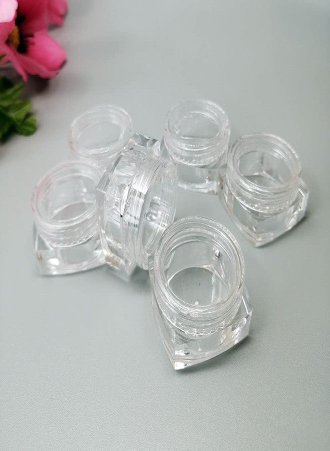 كوسيديا ٢٥ عبوة بلاستيكية مربعة شفافة فارغة سعة ٣ غرام، عبوات صغيرة لحفظ مستحضرات التجميل، مرطب الشفاه، البودرة، عبوات صغيرة بحجم ٠.١ أونصة، عبوات كريم صغيرة بأغطية شفافة، زجاجات سفر - Image 4