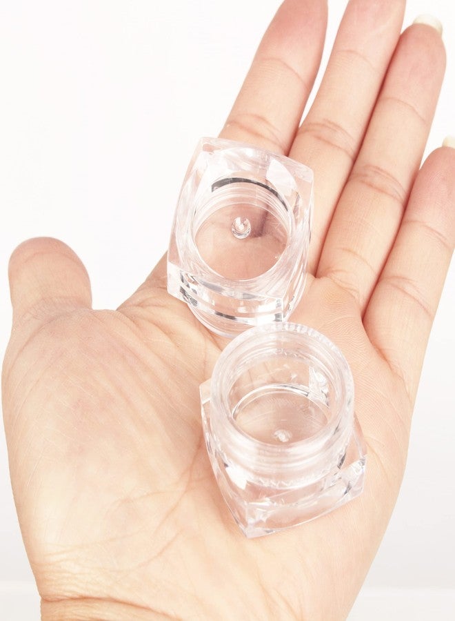 كوسيديا ٢٥ عبوة بلاستيكية مربعة شفافة فارغة سعة ٣ غرام، عبوات صغيرة لحفظ مستحضرات التجميل، مرطب الشفاه، البودرة، عبوات صغيرة بحجم ٠.١ أونصة، عبوات كريم صغيرة بأغطية شفافة، زجاجات سفر - Image 2