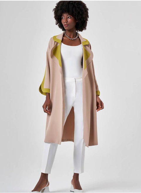 Color Block Lapel Kimono
