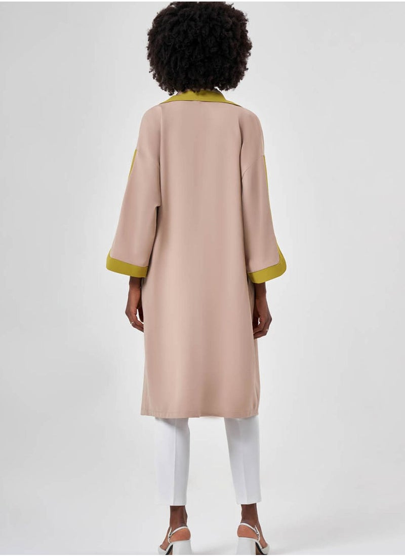 Color Block Lapel Kimono