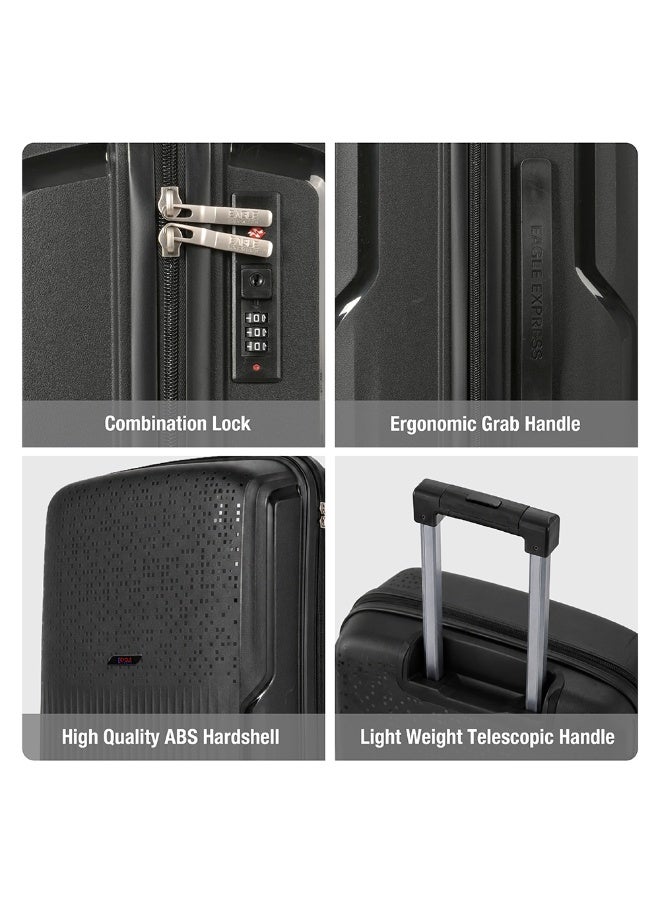 Eagle Express Neon X 2 Piece Luggage Set 14/20 Inch Black, PP Hard Shell Trolley Suitcase Set with Vanity Case and Cabin Carry On Luggage, Lightweight Travel Bags with Spinner Wheels, Secure Lock System and 2 Year Warranty - Image 5
