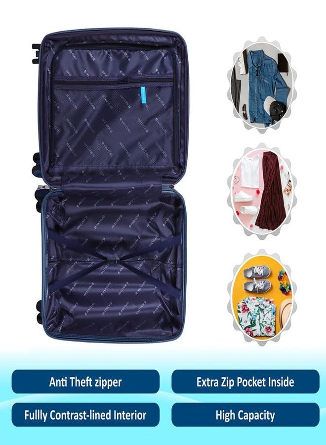 Polo Class 20-Inch Trolley Bag | Expandable Hardshell Luggage | Polypropylene Material | 360-Degree Rotating Wheels, Number Lock & Securitec Zipper - Blue - Image 5