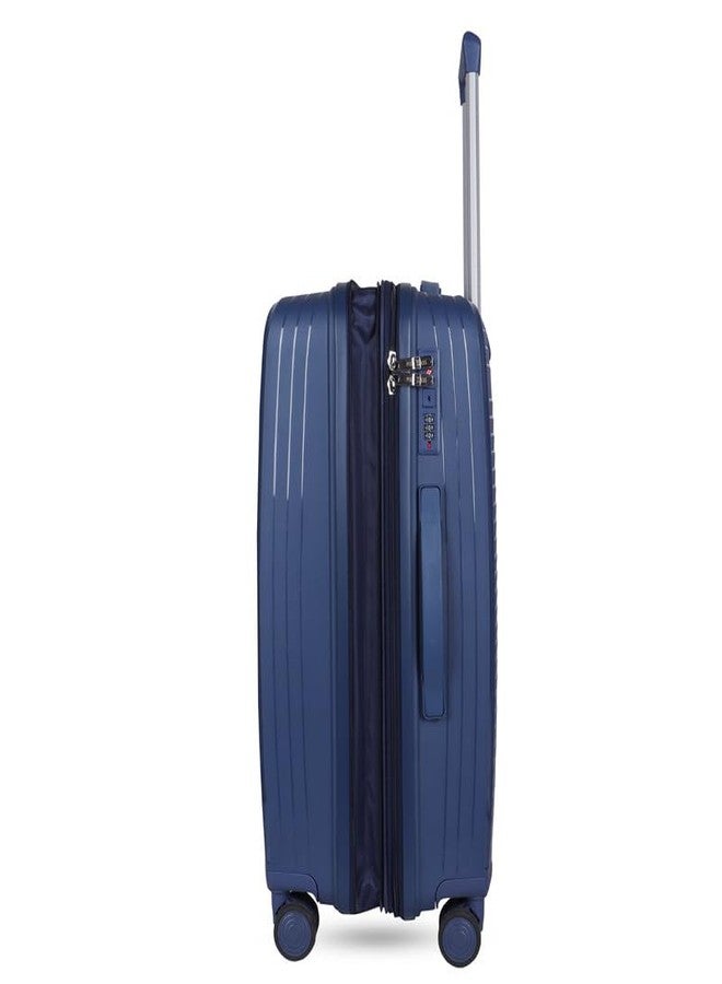 Polo Class 20-Inch Trolley Bag | Expandable Hardshell Luggage | Polypropylene Material | 360-Degree Rotating Wheels, Number Lock & Securitec Zipper - Blue - Image 3
