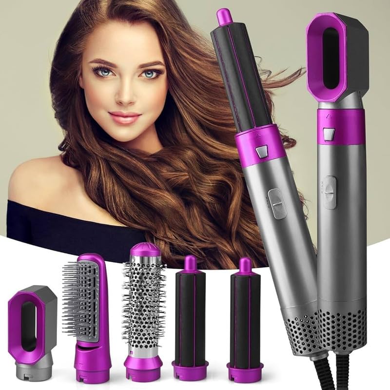 Drumstone Drumstone 15 Years Warranty 5 In 1 Hair Dryer Air Brush Styler And Volumizer Hair Straightener Curler Comb 5In1 Hot Air Brush Transformation Ck13 1000 Watts Multicolour - Image 1