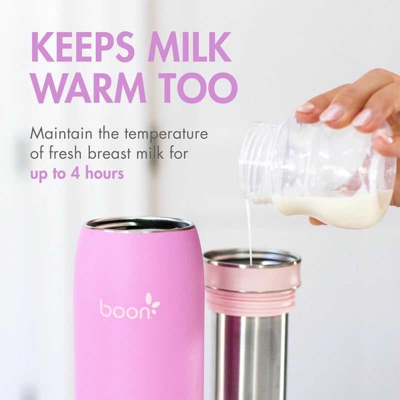Boon Frosh Portable Breast Milk Chiller Stainless Steel Cooler and Storage Container Purple Keeps Milk Cold for up to 17 Hours - Image 4