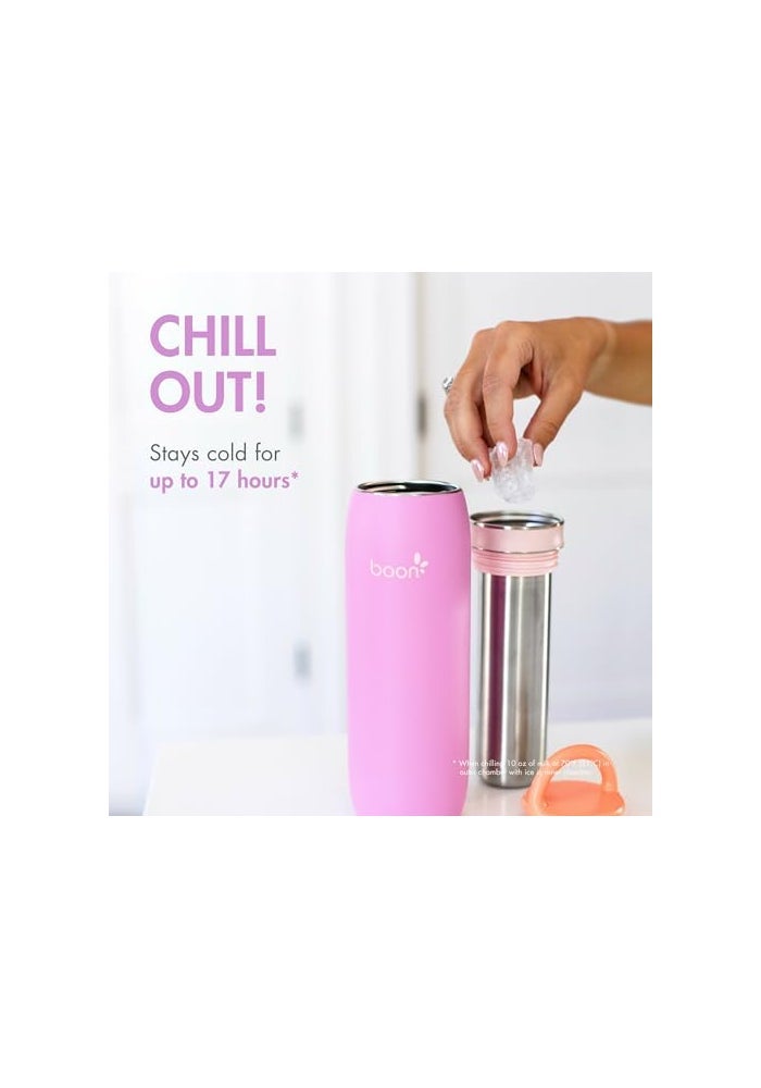 Boon Frosh Portable Breast Milk Chiller Stainless Steel Cooler and Storage Container Purple Keeps Milk Cold for up to 17 Hours - Image 3