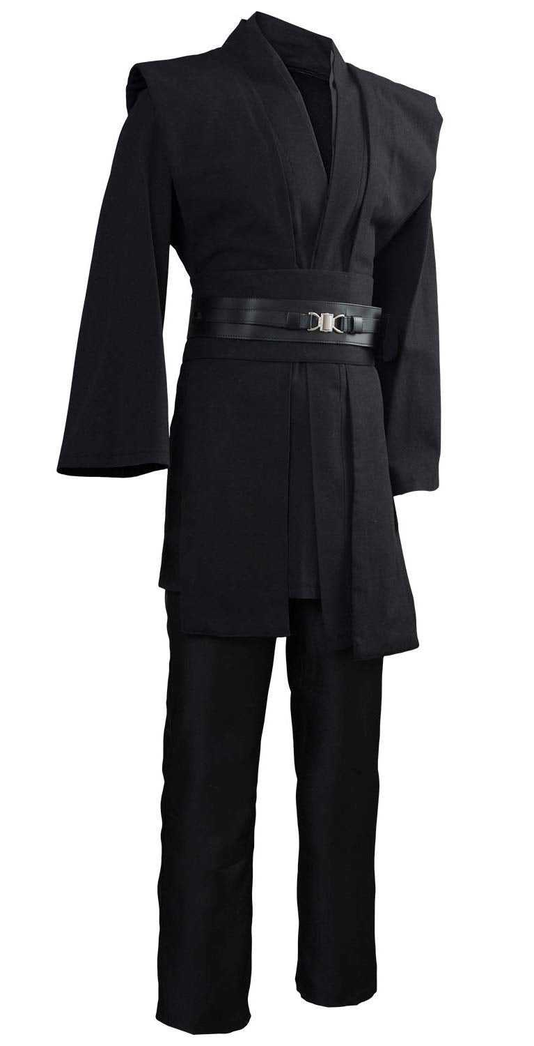 GOLDSTITCH Men Tunic Robe Knight Fancy Cool Cosplay Costume black S - Image 3