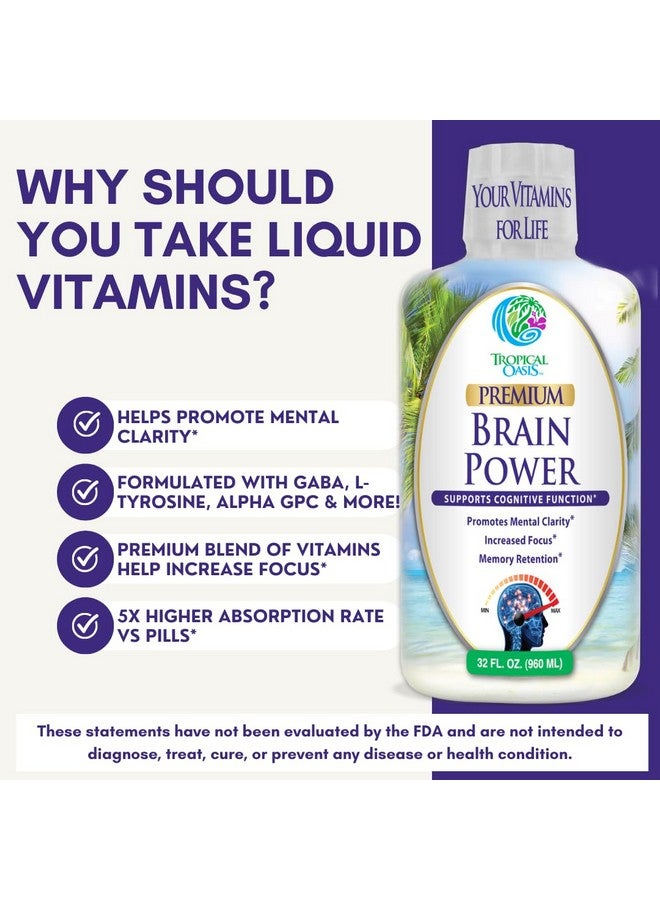 Tropical Oasis - Brain Power | Liquid Nootropic Supplement - Promotes Mental Clarity, Focus, and Memory Retention (Unflavored, 32 Servings) - Image 5