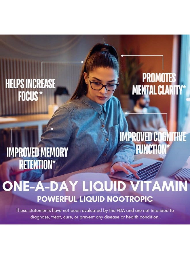 Tropical Oasis - Brain Power | Liquid Nootropic Supplement - Promotes Mental Clarity, Focus, and Memory Retention (Unflavored, 32 Servings) - Image 3