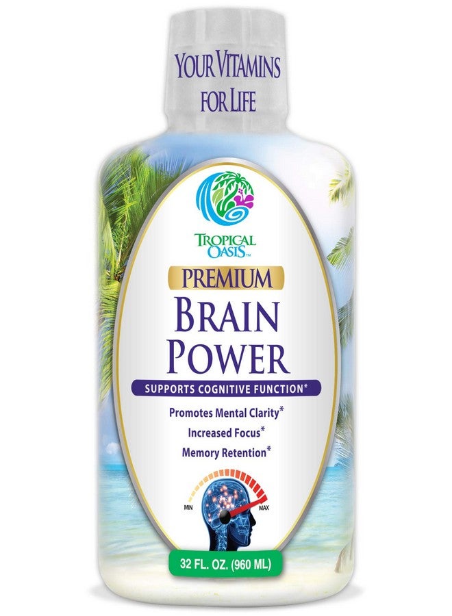Tropical Oasis - Brain Power | Liquid Nootropic Supplement - Promotes Mental Clarity, Focus, and Memory Retention (Unflavored, 32 Servings) - Image 1