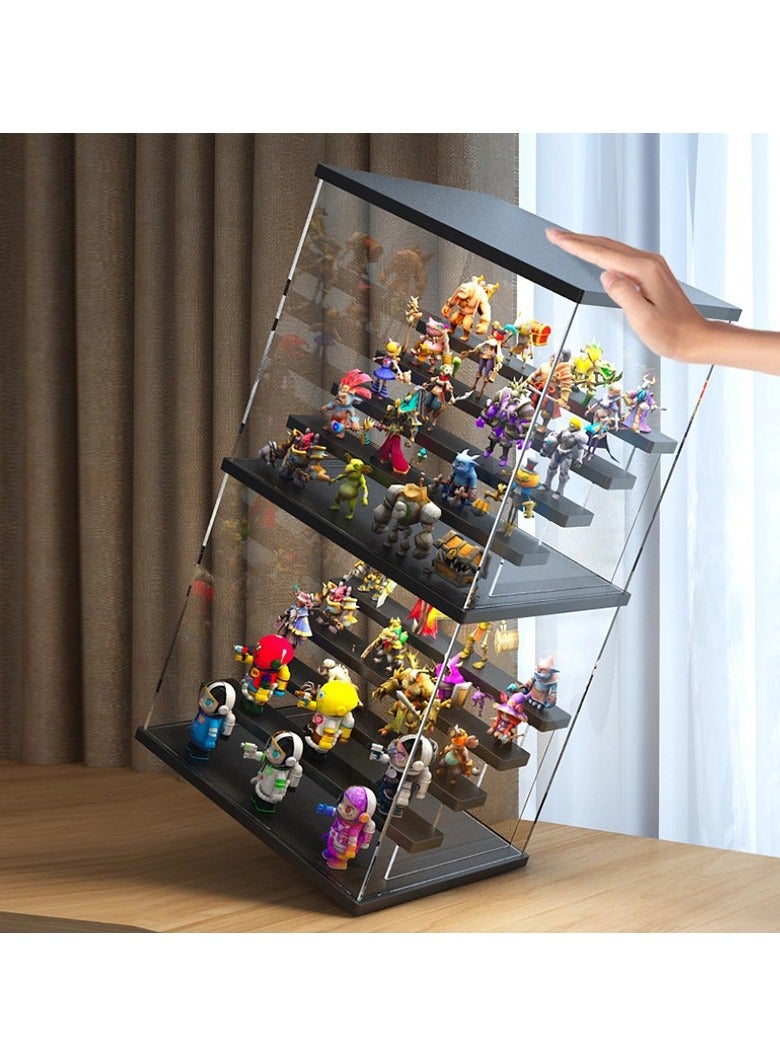 عام أعمى مربع تخزين الرف ، فقاعة مارت ، الاكريليك عرض مربع ، الإضاءة مربع الشكل ، شفافة العصرية اللعب ليغو عرض الرف ، يمكن وضع 30 أرقام صغيرة - Image 3