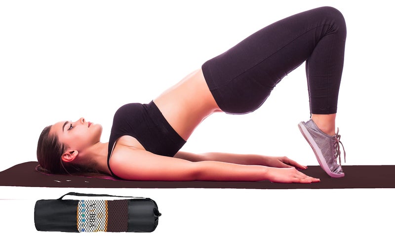 VYBBA 6 MM 100% EVA Yoga Mat with Bag Cover for Gym Workout and Yoga Exercise Odour free Anti-Slip Yoga Mat for Men & Women Fitness Wine - Image 1