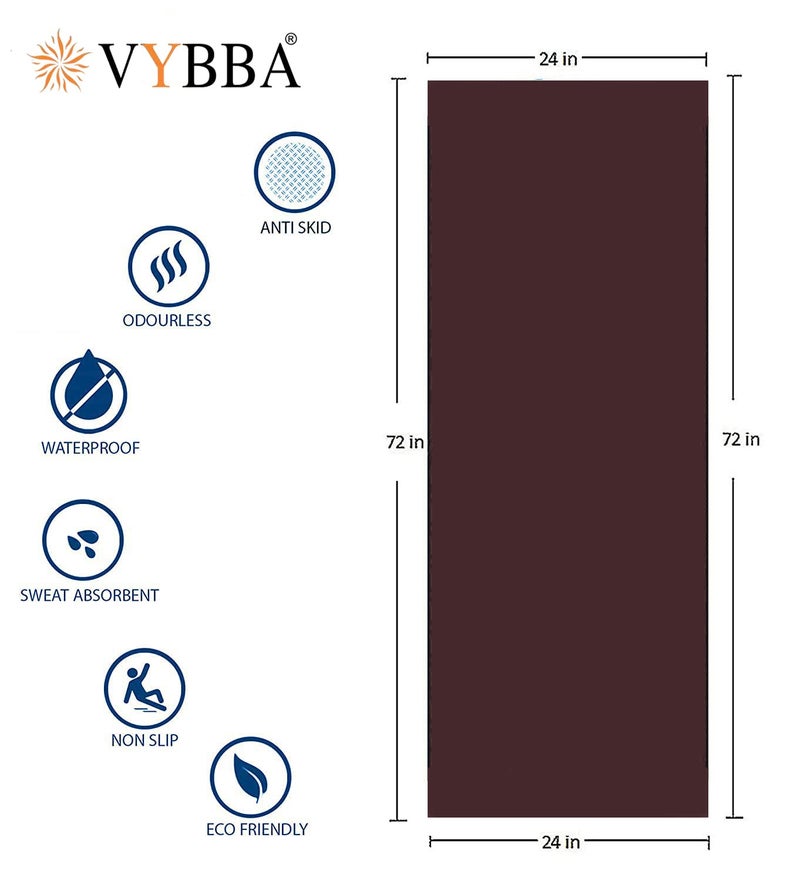 VYBBA 6 MM 100% EVA Yoga Mat with Bag Cover for Gym Workout and Yoga Exercise Odour free Anti-Slip Yoga Mat for Men & Women Fitness Wine - Image 4