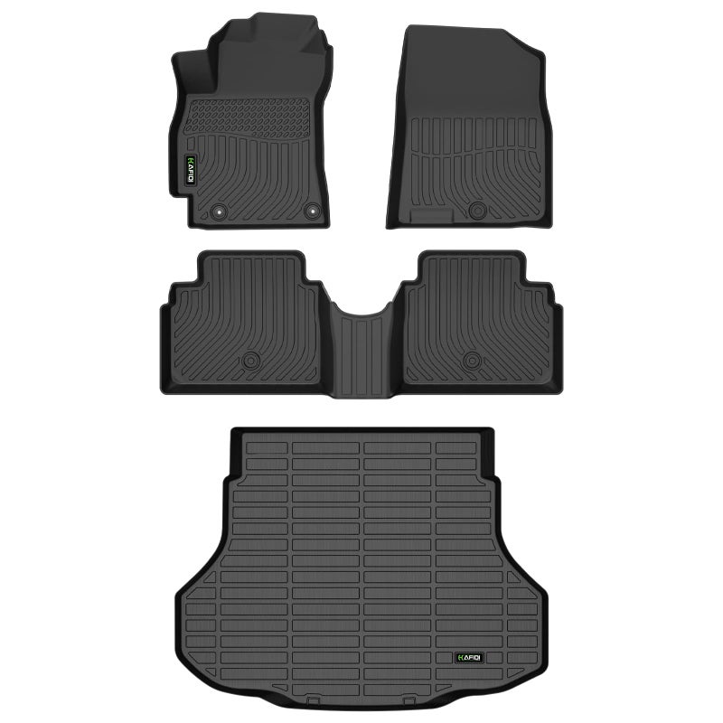HAFIDI Floor Mats Cargo Liner Set Fit for 20212024 2025 Hyundai Elantra Elantra N Not for Hybrird All Weather TPE AntiSlip Car Full Set Floor Liners Custom Accessories Black