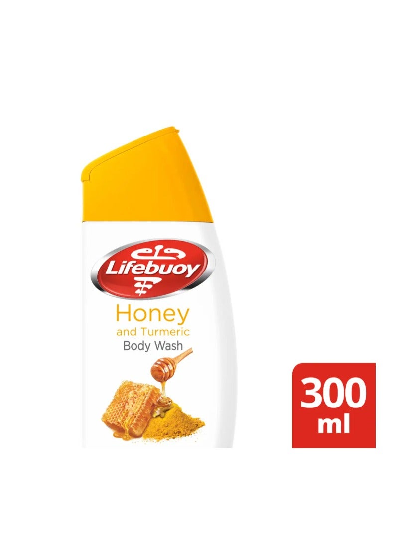 Lifebuoy غسول الجسم لايف بوي بالعسل والكركم 300 مل + لوفة - Image 1