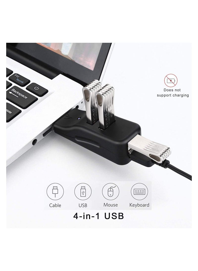Y&D 4 Port USB Hub, 2.0 Data Hub Splitter Small Portable, for Macbook, Mac Pro/ mini, XPS, Notebook PC, Flash Drives, Mobile HDD, and More  - Image 2