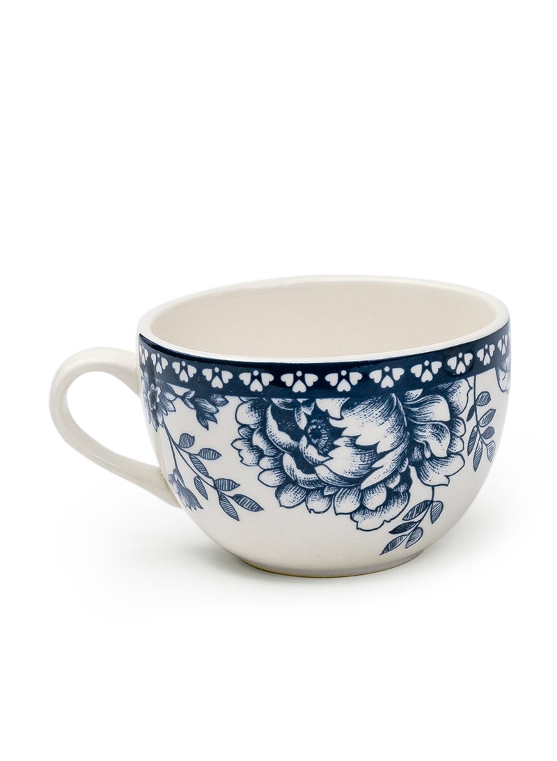 Claytan Rhapsody 240ml Dark Blue Ceramic Cup & Saucer Set (Set of 6) - Image 4