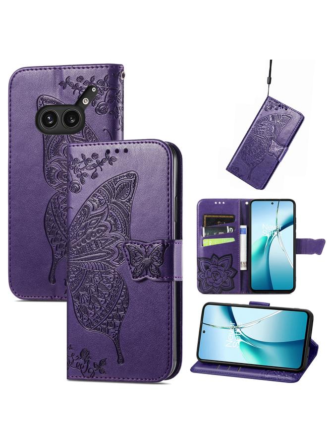 Case For Nothing Phone 2a Plus Butterfly Love Flower Embossed Leather Phone Case